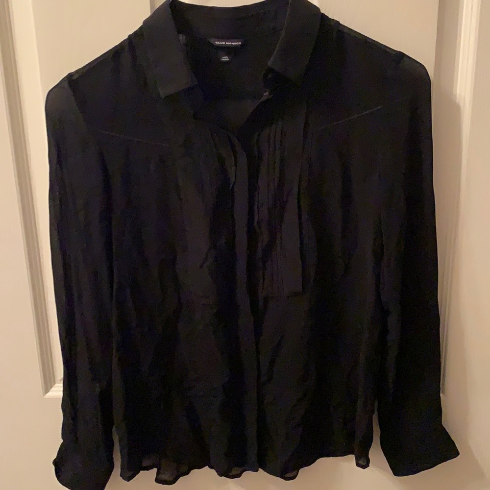 Club Monaco black silk shirt